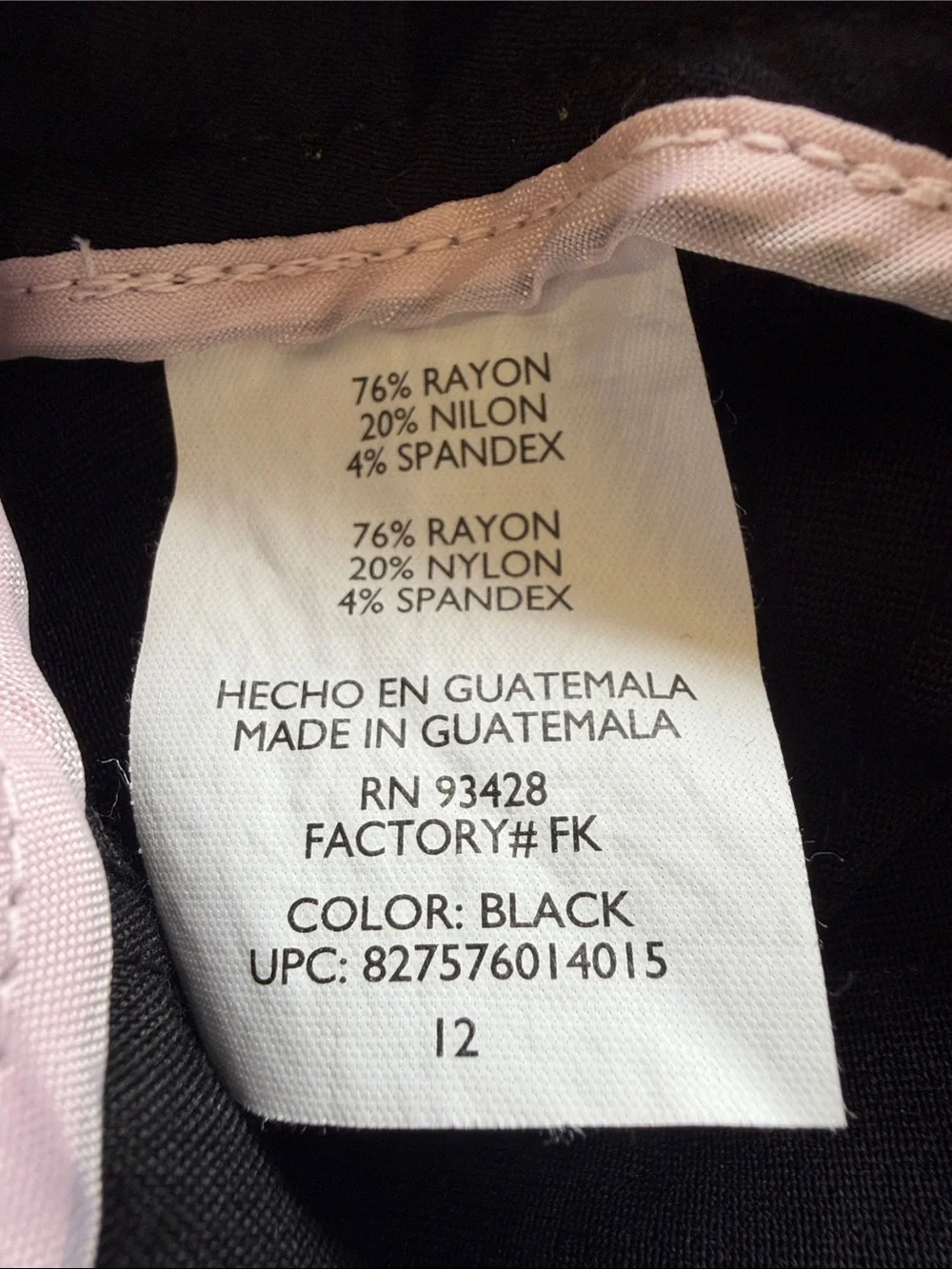 Woman’s Daisy Fuentes Black Women's Pants, Size 12 - Picture 4 of 4